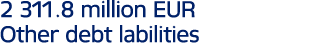 2 311.8 million EUR Other debt labilities