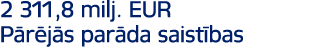 2 311,8 milj. EUR P r j s par da saist bas